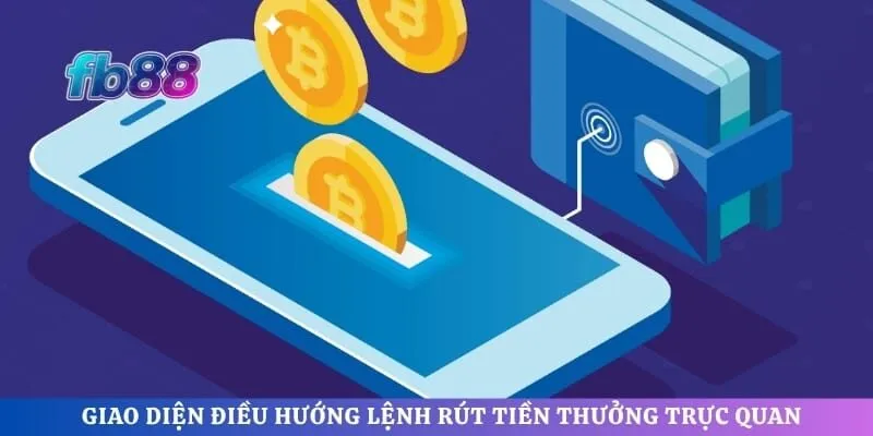 Giao diện điều hướng lệnh rút tiền thưởng trực quan và bảo mật trên trang chủ