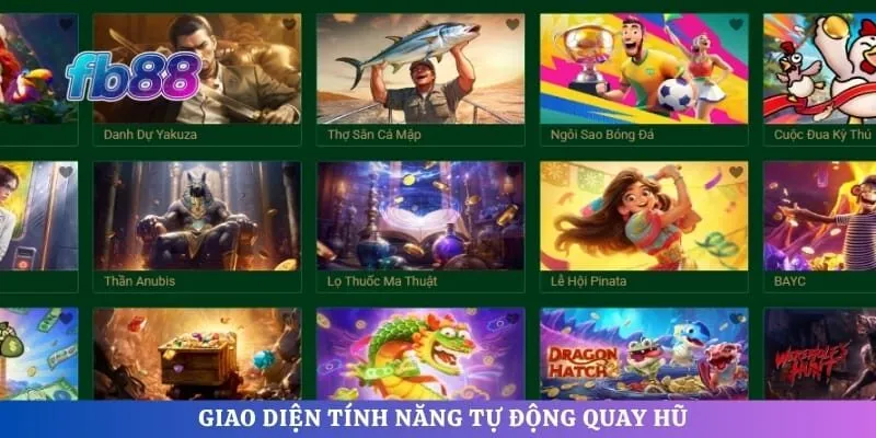 Giao diện tính năng tự động quay hũ 