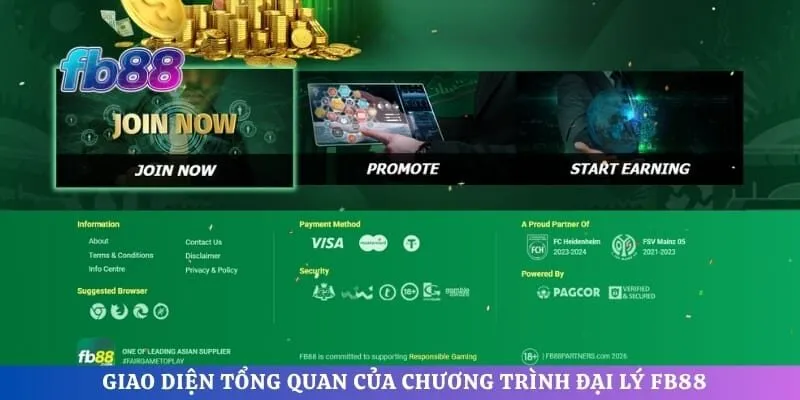 Giao diện tổng quan của chương trình đại lý FB88