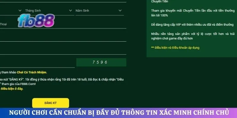 Người chơi cần chuẩn bị đầy đủ thông tin xác minh chính chủ 