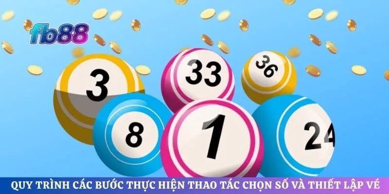 Quy trình các bước thực hiện thao tác chọn số và thiết lập vé 