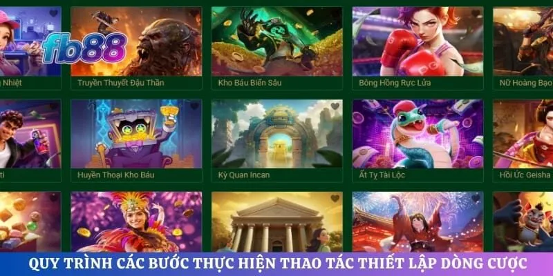 Quy trình các bước thực hiện thao tác thiết lập dòng cược