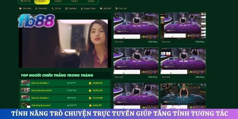 Tính năng trò chuyện trực tuyến giúp tăng tính tương tác